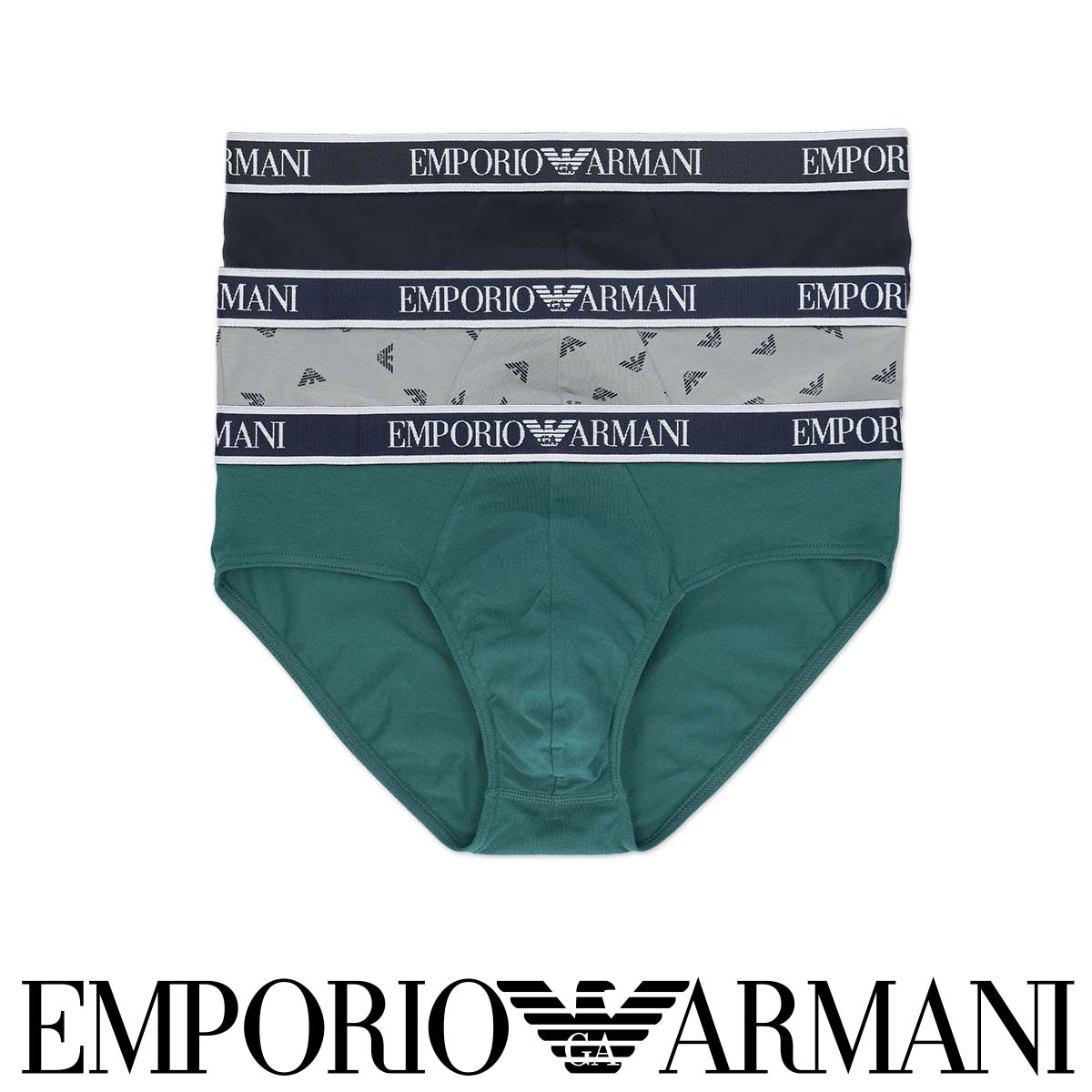 エンポリオ・アルマーニ セール！30％OFF 【3枚セット】EMPORIO ARMANI エンポリオ アルマーニ CORE LOGOBAND BRIEF コアロゴバンド ブリーフ パンツ 前閉じ EUサイズ 下着 男性 メンズ 紳士 男性下着 メンズ下着 アンダーウェア プレゼント ギフト 公式ショップ 正規ライセンス商品 54037174