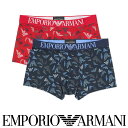 EMPORIO ARMANI エンポリオ アルマーニ ALL OVER PRINTED MICROFIBER マイクロファイバー ボクサーパンツ 前閉じ EUサ...