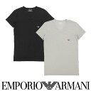 セール！30％OFF 【2枚セット】EMPORIO ARMANI エンポリオ アルマーニ STRETCH COTTON ストレッチコットン Vネック 半袖 Tシャツ アンダーシャツ EUサイズ メンズ 紳士 男性 下着 アンダーウェア プレゼント ギフト 公式ショップ 正規ライセンス商品 54007172