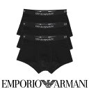 エンポリオ・アルマーニ セール！40％OFF セール！【3枚セット】EMPORIO ARMANI エンポリオ アルマーニ PURE COTTON ピュアコットン 3 PACK TRUNK 3Pパック コットン ボクサーパンツ メンズ 男性 下着 EUサイズ プレゼント 無料ラッピング ギフト 54007220 公式ショップ 正規ライセンス商品