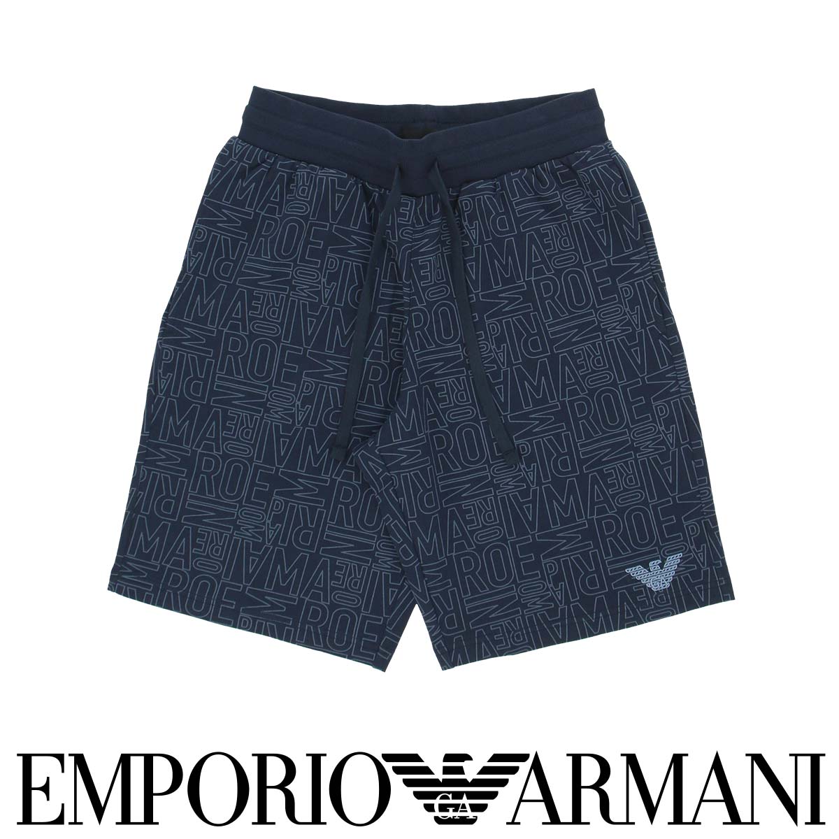 セール!50%OFF EMPORIO ARMANI エンポリオ アルマーニ ALL OVER LOGO TERRY BERMUDA ハーフパンツ メンズ 男性 ...