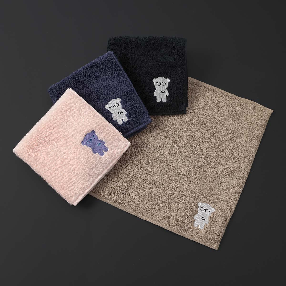 【メール便全国220円】EMPORIO ARMANI (エンポリオ アルマーニ) EA　マンガベア刺繍 綿100％ タオル ミニタオル ハンドタオル ハンカチ ブランド 男性 メンズ 無料ラッピング ギフト プレセント 02340025