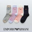 EMPORIO ARMANI エンポリオ アルマーニ ワンポイント 刺しゅう クルー丈 ソックス レディース 日本製 靴下 女性 プレゼント 無料ラッピング ギフト 03440104