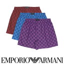 EMPORIO ARMANI エンポリオ アルマーニ CHECKERED EAGLE チェッカード イーグル コットン ウーブン トランクス 【M/L】 前開き...