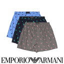 EMPORIO ARMANI エンポリオ アルマーニ FLYING EAGLE イーグル総柄 コットン ウーブン トランクス 【M/L】 前開き 日本サイズ メ...