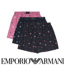 EMPORIO ARMANI エンポリオ アルマーニ HEART&BEAR マンガベア コットン ウーブン トランクス 【M/L】 前開き 日本サイズ メンズ ...