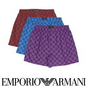 EMPORIO ARMANI エンポリオ アルマーニ CHECKERED EAGLE チェッカード イーグル コットン ウーブン トランクス 【LL】 前開き ...