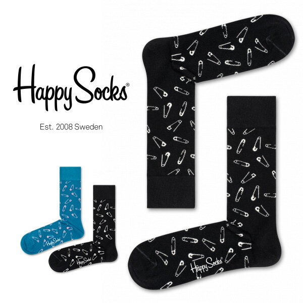 セール！40％OFFHappy Socks ハッピーソックスPINS （ ピンズ ）クルー丈 綿混 ソックス 靴下 ユニセックス メンズ ＆ レディスプレゼント 贈答 ギフト1A113024