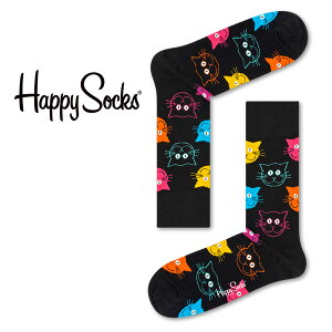 Happy Socks ハッピーソックスCAT （ キャット ）クルー丈 綿混 ソックス 靴下 ユニセックス メンズ ＆ レディスプレゼント 贈答 ギフト1A113039