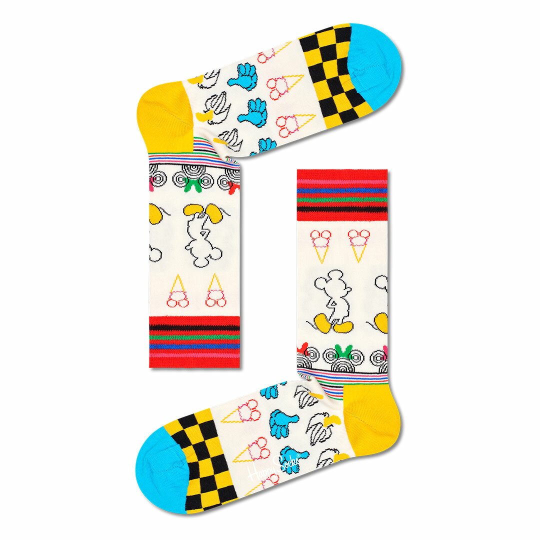 セール！44 OFF Happy Socks ハッピーソックス 【Limited】Happy Socks × Disney ( ディズニー ) Sunny Sketch （ サニー スケッチ ） クルー丈 ソックス 靴下 紳士 メンズ ＆ レディース 男性 メンズ プレゼント 無料ラッピング 贈答 ギフト 14211009