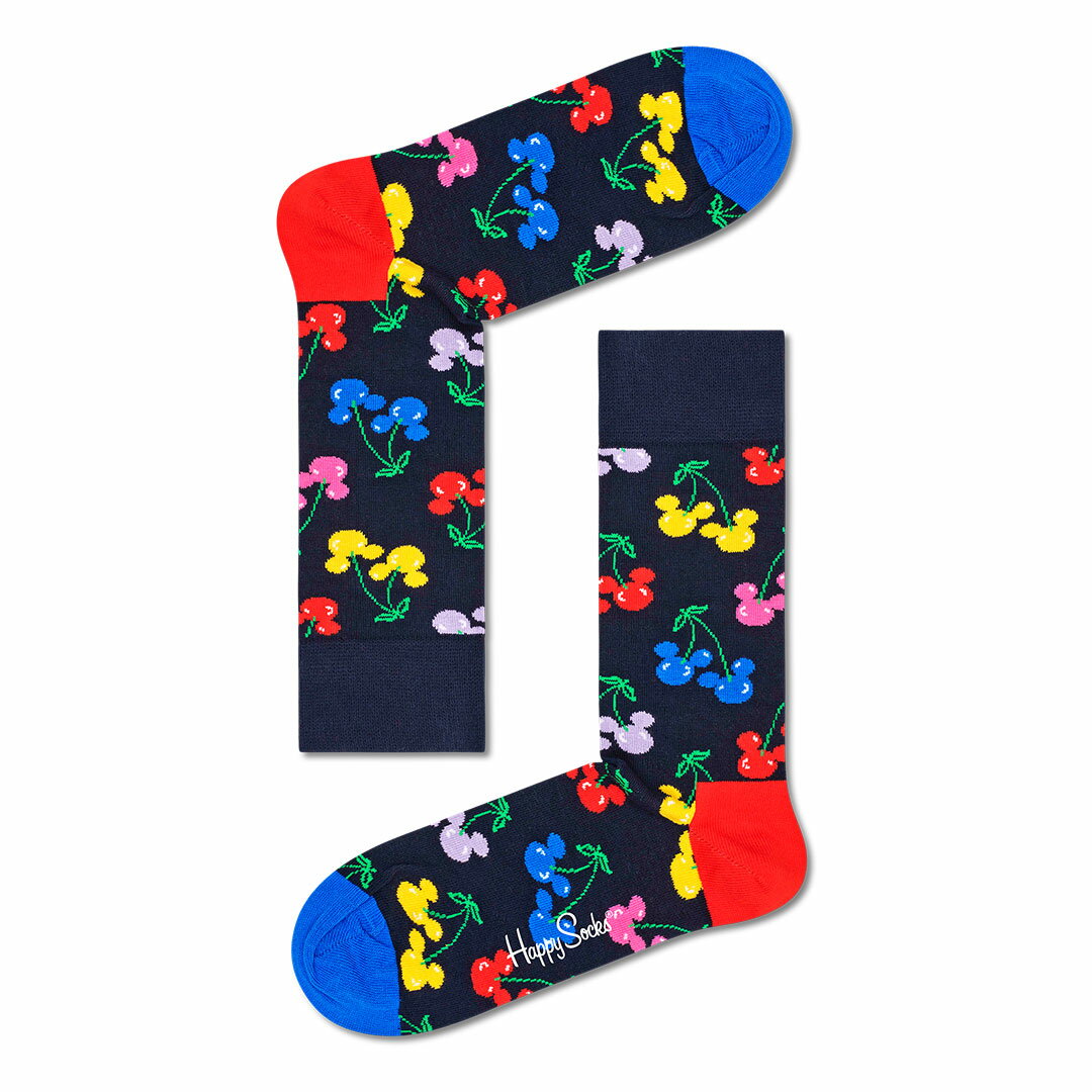 セール！44 OFF Happy Socks ハッピーソックス 【Limited】Happy Socks × Disney ( ディズニー ) Very Cherry Mickey （ ベリー チェリー ミッキー ） クルー丈 ソックス 靴下 紳士 メンズ ＆ レディース ギフト プレゼント 無料ラッピング 14211010