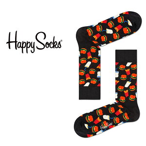 Happy Socks ハッピーソックスHAMBURGER （ ハンバーガー ）クルー丈 ソックス 靴下 ユニセックス メンズ ＆ レディス プレゼント 贈答 ギフト 10201008