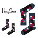 Happy Socks ハッピーソックス BROKEN ARGYLE （ ブロークン アーガイル ） クルー丈 ソックス 靴下 ユニセックス メンズ ＆ レディス プレゼント 無料ラッピング ギフト 10201902