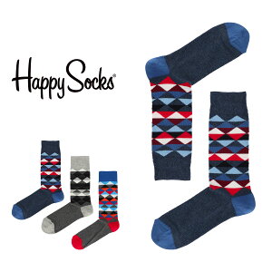 Happy Socks ハッピーソックス TRIANGLE （ トライアングル ） クルー丈 ソックス 靴下 ユニセックス メンズ ＆ レディス プレゼント 無料ラッピング ギフト 10201907