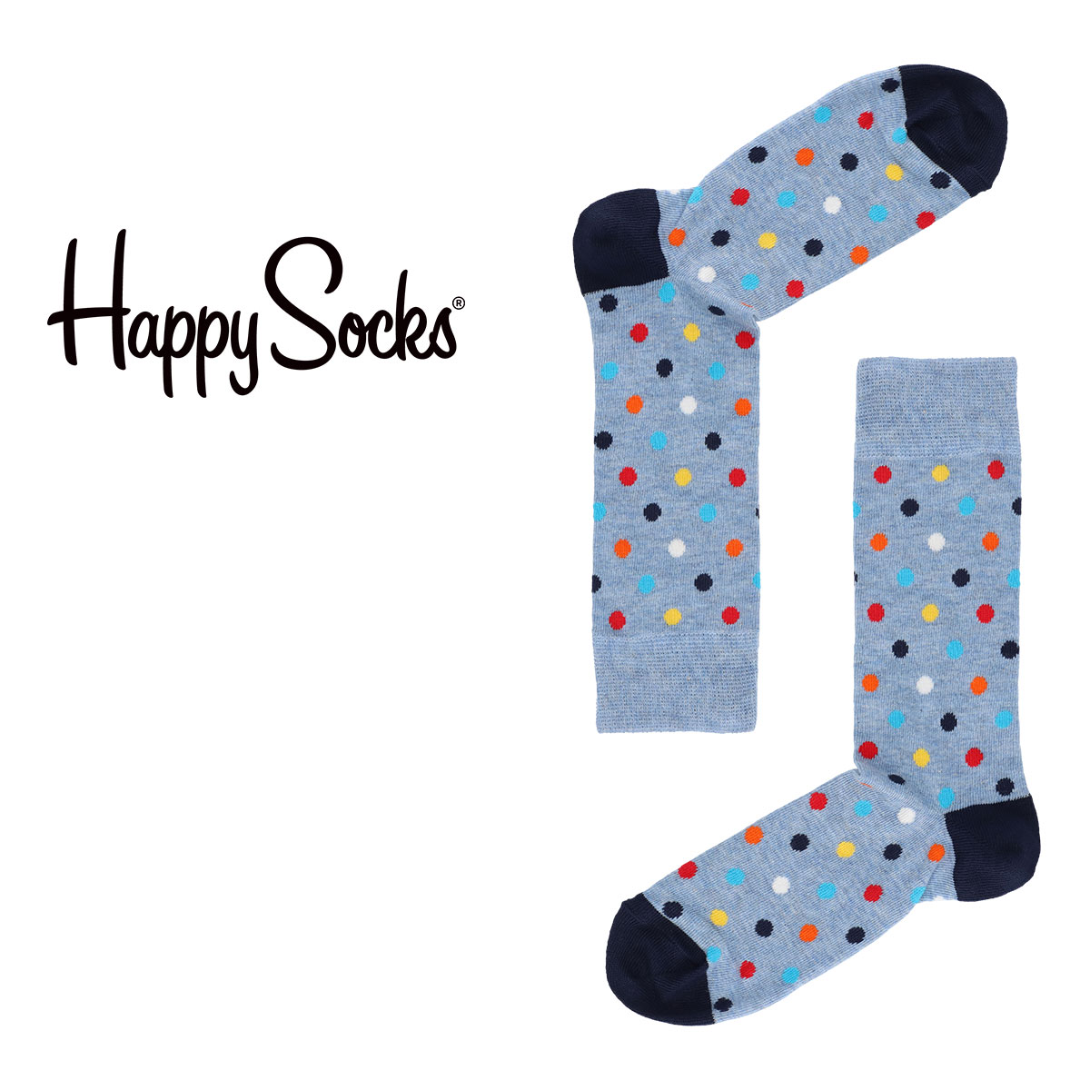 Happy Socks ハッピーソックス MULTI DOT （ マルチドット ） クルー丈 ソックス 靴下 ユニセックス メンズ ＆ レディス プレゼント 無料ラッピング ギフト 10221904
