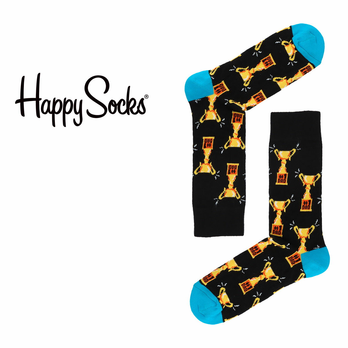 ハッピーソックス 靴下（メンズ） Happy Socks ハッピーソックス SUPER DAD （ スーパーダッド ） クルー丈 ソックス 靴下 ユニセックス メンズ ＆ レディス プレゼント 無料ラッピング ギフト 10221919