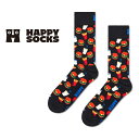 ハッピーソックス メンズ Happy Socks ハッピーソックス Hamburger （ ハンバーガー ）クルー丈 ソックス 靴下 ユニセックス メンズ ＆ レディース プレゼント 無料ラッピング ギフト 10201108