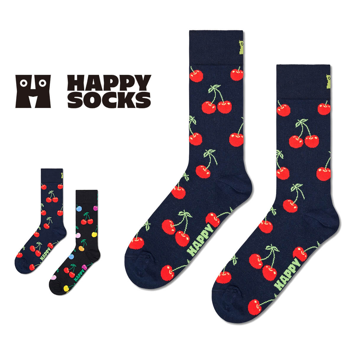 ハッピーソックス 靴下 レディース Happy Socks ハッピーソックス Cherry （ チェリー ）クルー丈 ソックス 靴下 ユニセックス メンズ ＆ レディース プレゼント 無料ラッピング ギフト 10201109