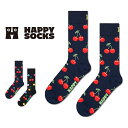 セール！30％OFF Happy Socks ハッピーソックス Cherry （ チェリー ）クルー丈 ソックス 靴下 ユニセックス メンズ ＆ レディース プレゼント 無料ラッピング ギフト 10201109