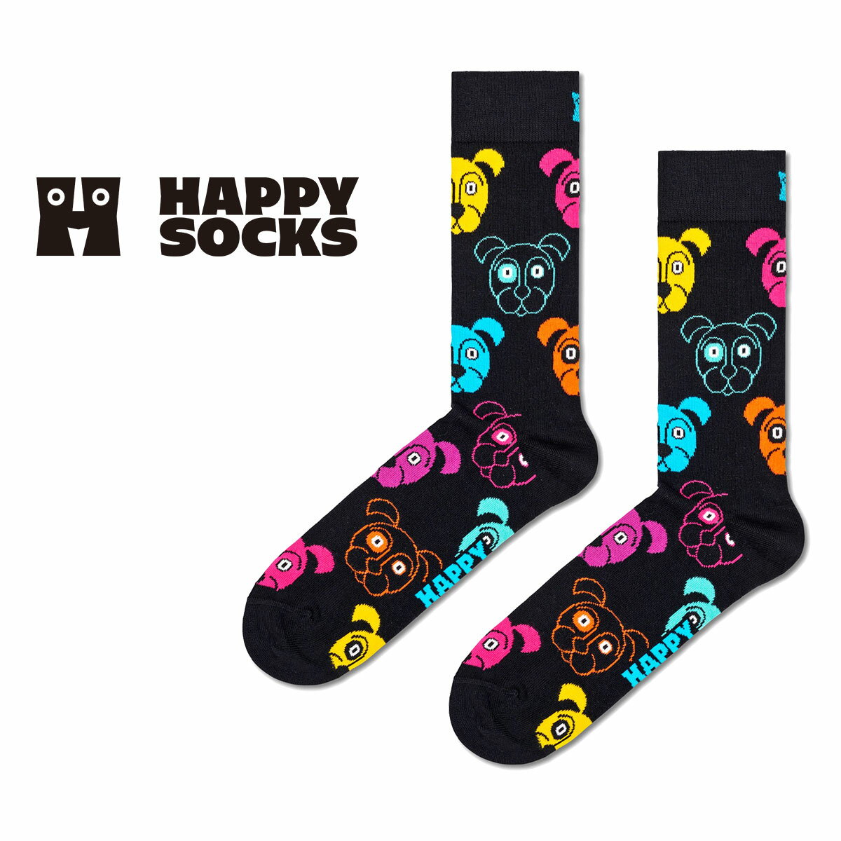 롪30OFF Happy Socks ϥåԡå Dog  ɥå ˥롼 å  ˥å   ǥ ץ쥼 ̵åԥ ե 10201110