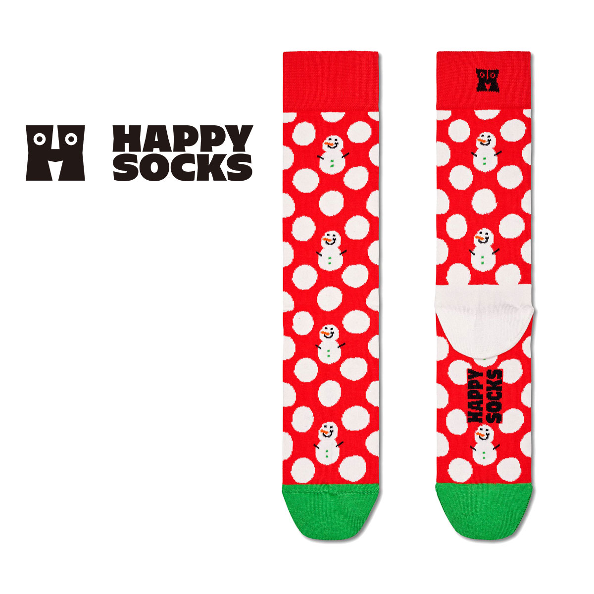 ハッピーソックス 靴下 レディース Happy Socks ハッピーソックス Big Dot Snowman （ ビッグ ドット スノーマン ）クルー丈 ソックス 靴下 ユニセックス メンズ ＆ レディース プレゼント 無料ラッピング ギフト 10231056