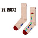 Happy Socks ハッピーソックス Mushrooms ( マッシュルーム )クルー丈 ソックス 靴下 ユニセックス メンズ & レディース プレゼント 無料ラッピング ギフト 10231078