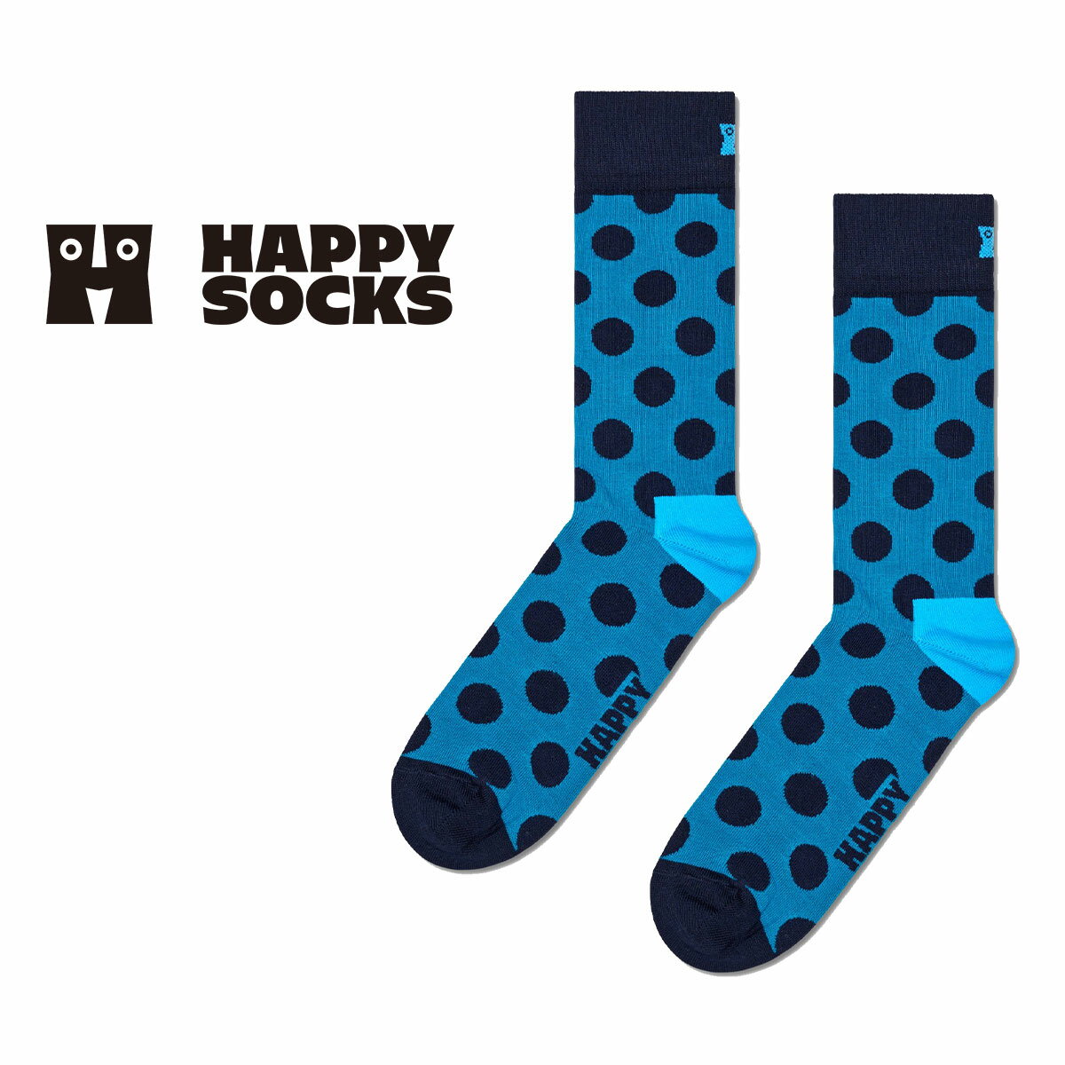 Happy Socks ハッピーソックス Big Dot ( ビッグ ドット )クルー丈 ソックス 靴下 ユニセックス メンズ & レディース プレゼント 無料ラッピング ギフト 10231092