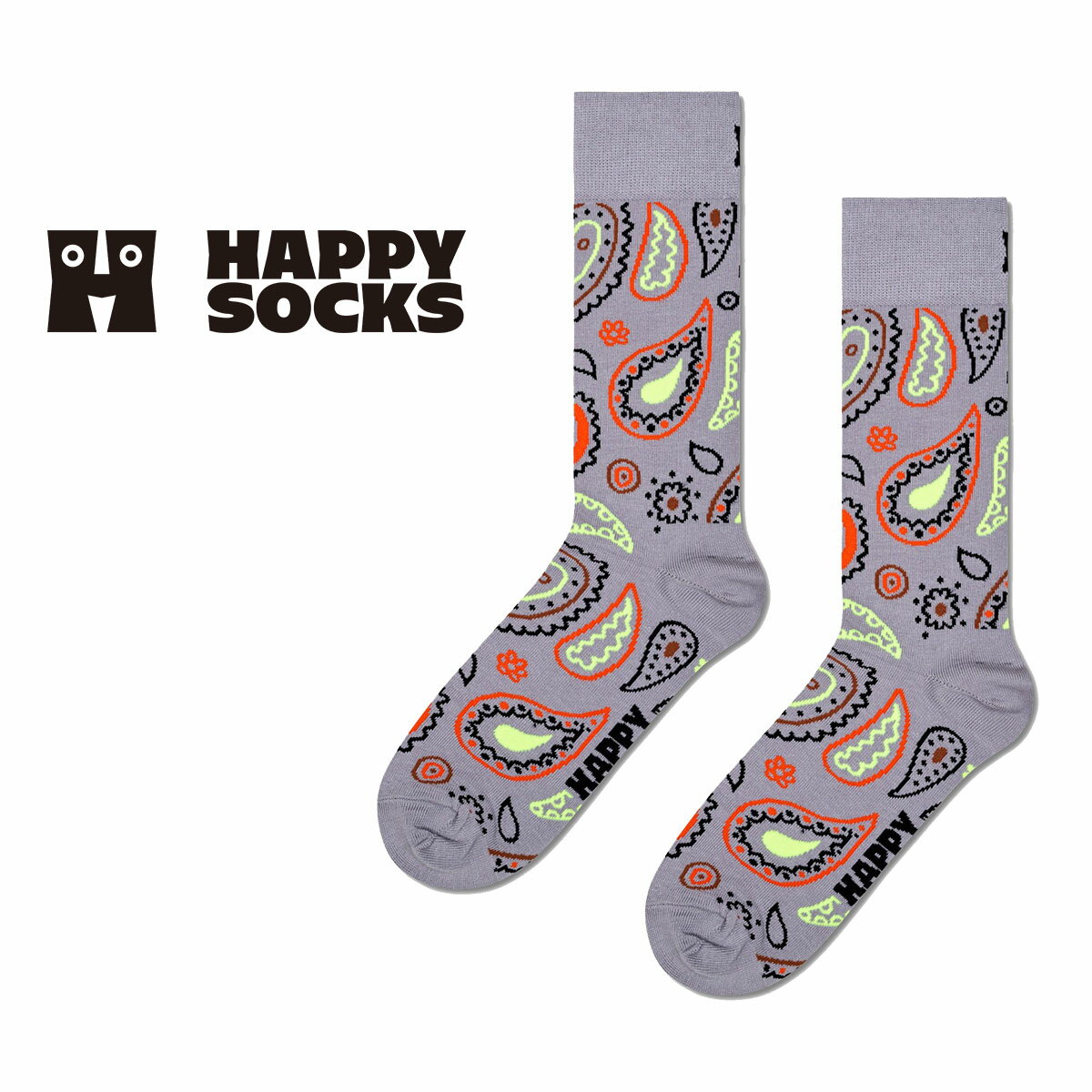 Happy Socks ハッピーソックス Paisley ( ペイズリー )クルー丈 ソックス 靴下 ユニセックス メンズ & レディース プレゼント 無料ラッピング ギフト 10231102