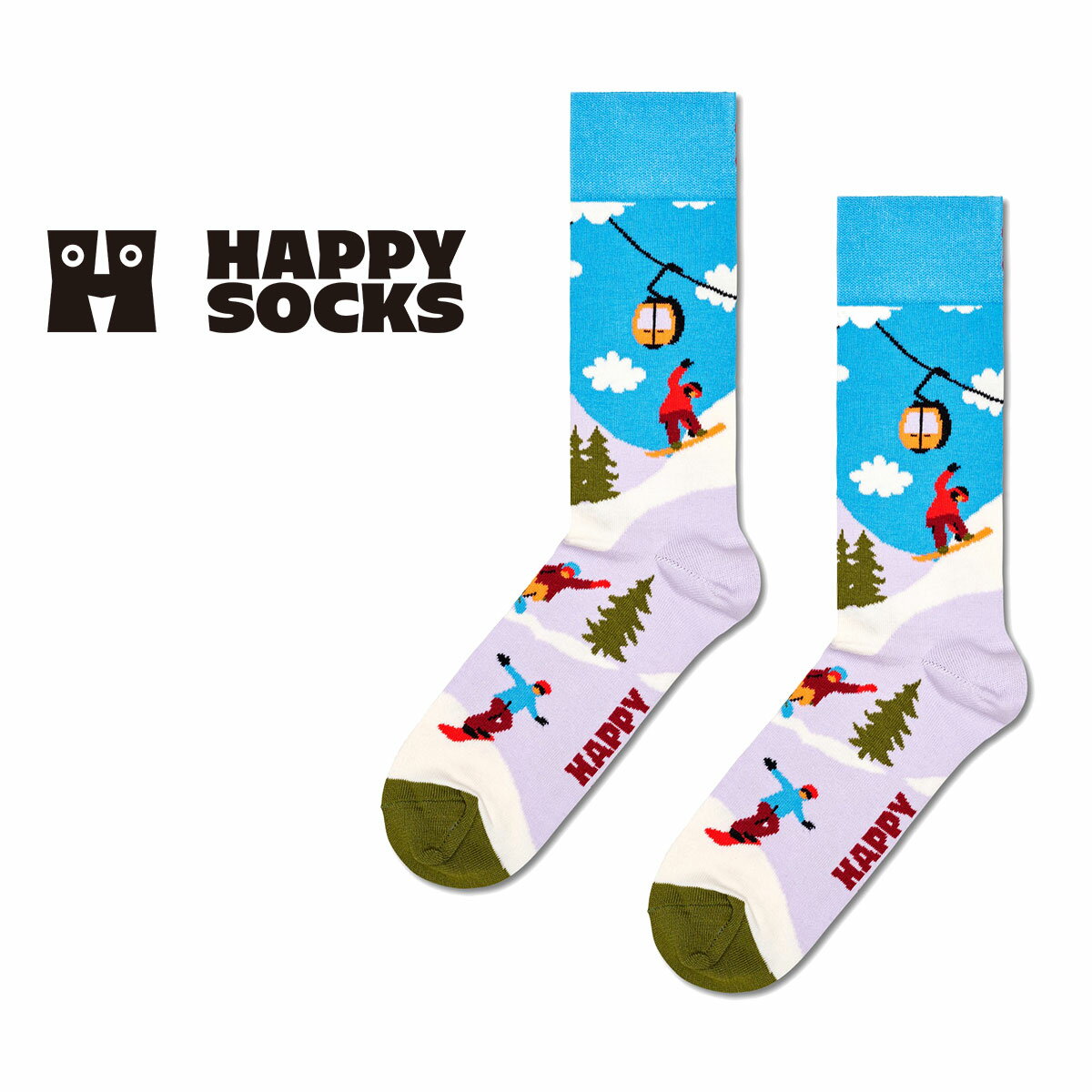 ハッピーソックス 靴下 レディース セール！30％OFF Happy Socks ハッピーソックス Snowboard （ スノーボード ）クルー丈 ソックス 靴下 ユニセックス メンズ ＆ レディース プレゼント 無料ラッピング ギフト 10231156