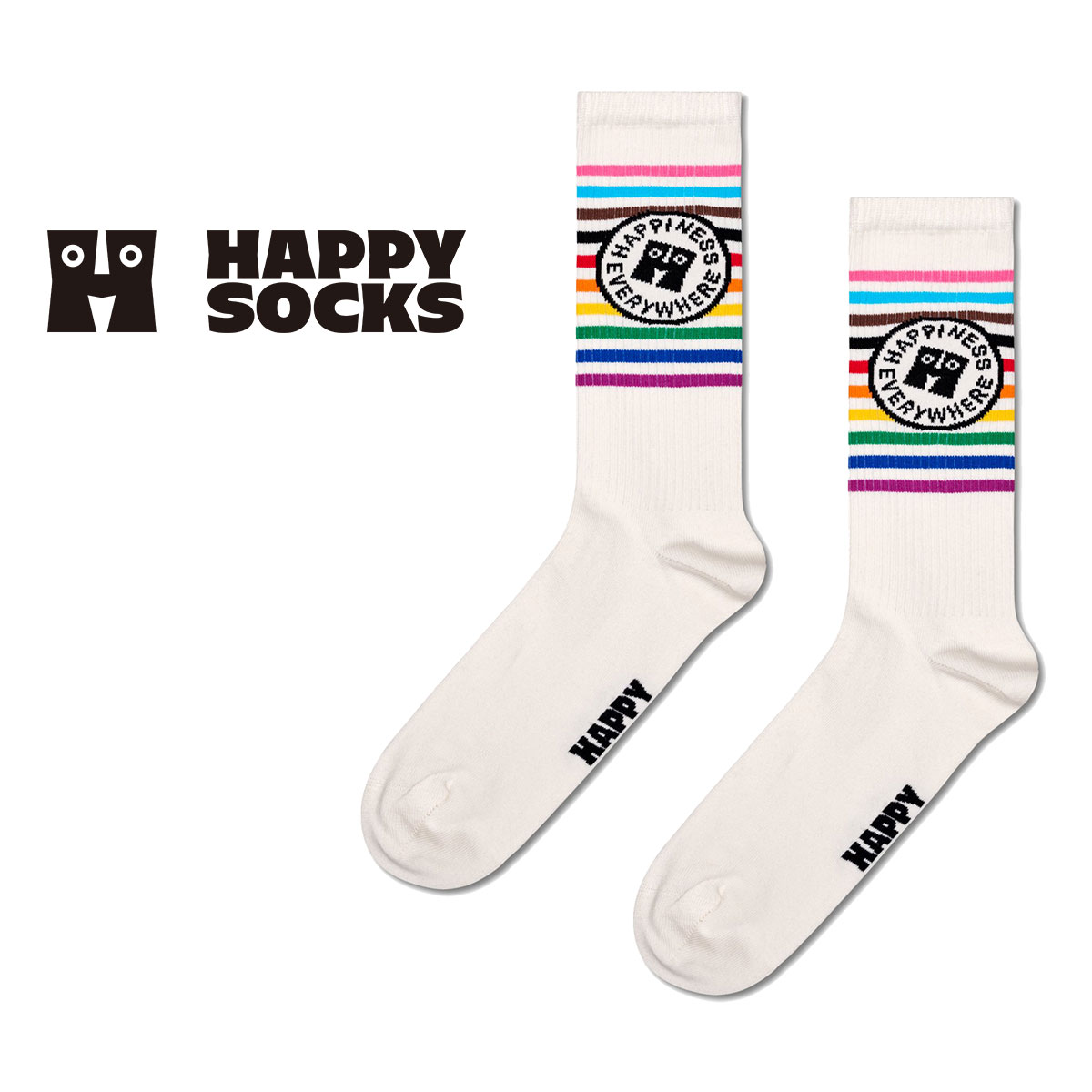 ハッピーソックス 靴下 レディース Happy Socks ハッピーソックス Pride HaPPiness Everywhere （ プライド ハピネス エブリウェア ）クルー丈 ソックス 靴下 ユニセックス メンズ ＆ レディース プレゼント 無料ラッピング ギフト 10231166