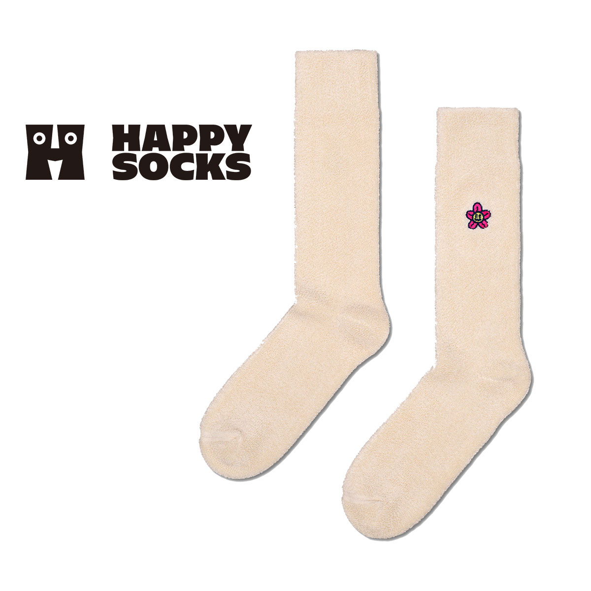 롪30OFF Happy Socks ϥåԡå Embroidered Flower  ֥ǥå ե ˥롼 å  ˥å   ǥ ץ쥼 ̵åԥ ե 10231185