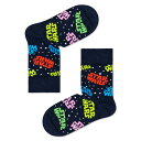 Happy Socks ハッピーソックス 【Limited】 Happy Socks×Star Wars (スターウォーズ) ロゴ Kids Sock 子供 クルー丈 ソックス 靴下 KIDS ジュニア キッズ 14233019