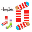 セール！30％OFF Happy Socks ハッピーソックス Stripe（ ストライプ ） クルー丈 ソックス 靴下 紳士 メンズ ＆ レディース 男性 メンズ プレゼント 無料ラッピング 贈答 ギフト 10231040