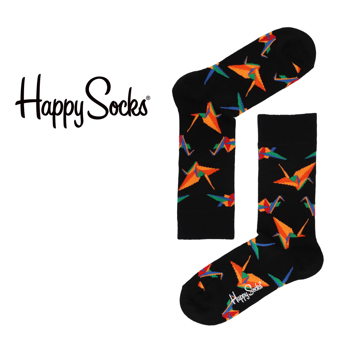 Happy Socks ハッピーソックス ORIGAMI（オリガミ） クルー丈 ソックス 靴下 ユニセックス メンズ ＆ レディス プレゼント 無料ラッピング ギフト 10233136