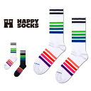 Happy Socks ハッピーソックス Street Stripe Sneaker ( ストリート ストライプ ) クルー丈 ソックス 靴下 ユニセックス メ...