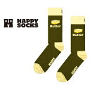 Happy Socks ハッピーソックス Butter( バター ) クルー丈 ソックス ユニセックス メンズ & レディース プレゼント 無料ラッピング ギフト 10240323