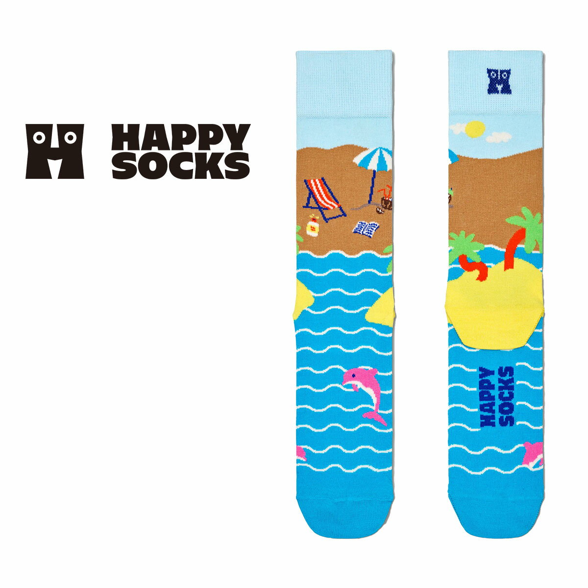 ハッピーソックス 靴下 レディース Happy Socks ハッピーソックス Beach Break ( ビーチ ブレイク ) クルー丈 ソックス 靴下 ユニセックス メンズ ＆ レディス プレゼント 無料ラッピング ギフト 10240001