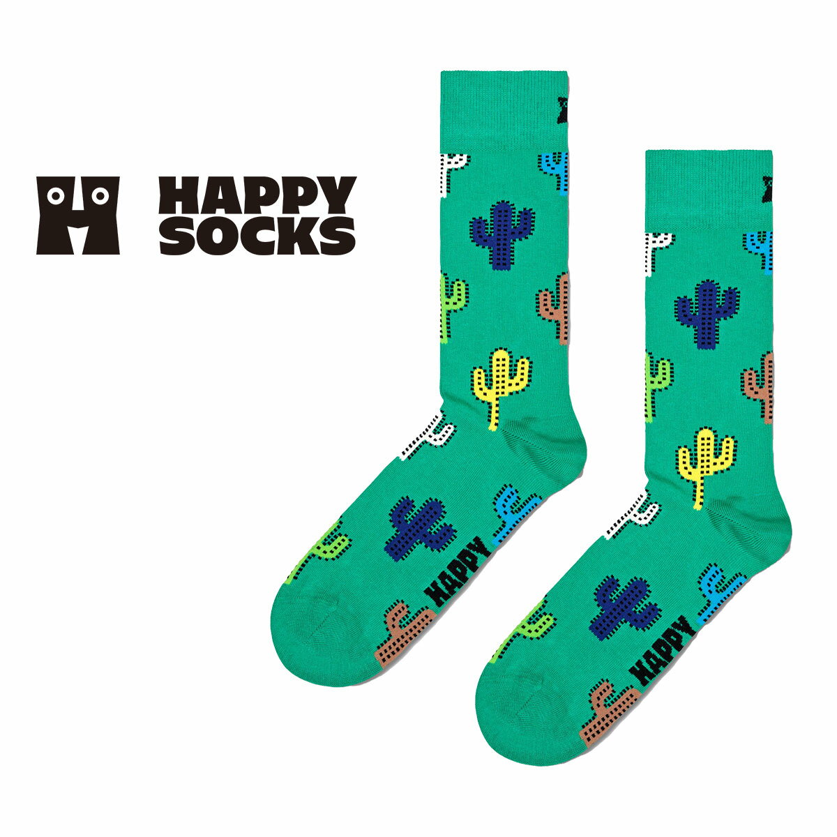 Happy Socks ハッピーソックス Cactus ( カクタス ) サボテン クルー丈 ソックス 靴下 ユニセックス メンズ ＆ レデ…