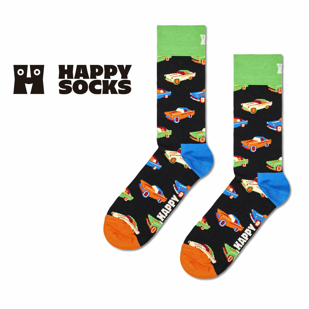 Happy Socks ハッピーソックス Car （ カー ） クルー丈 ソックス 靴下 ユニセックス メンズ ＆ レディス プレゼント…