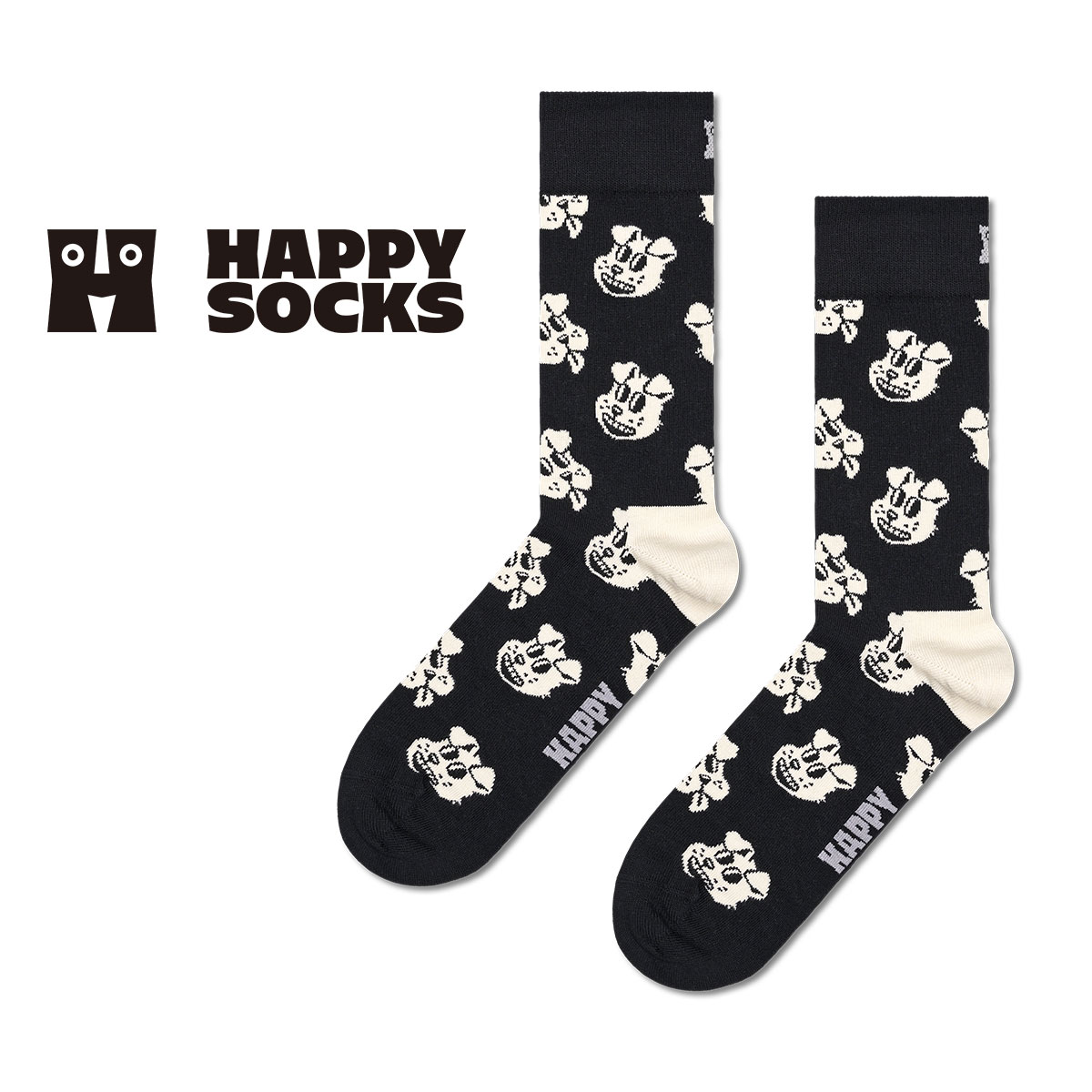 Happy Socks ハッピーソックス Doggo（ ドッゴ ）犬 ドッグ クルー丈 ソックス 靴下 紳士 メンズ ＆ レディース 男性…