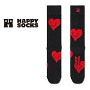 Happy Socks ハッピーソックス JUMBO SMILEY HEART （ ジャンボ スマイリー ハート ） クルー丈 綿混 ソックス 靴下 紳士 メンズ ＆ レディース 男性 メンズ プレゼント 無料ラッピング 贈答 ギフト 10240014