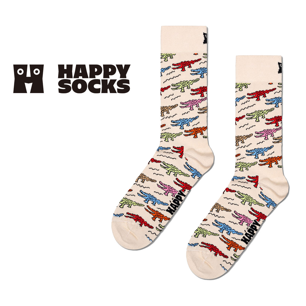 Happy Socks ハッピーソックス Crocodile ( クロコダイル ) ワニ クルー丈 ソックス 靴下 ユニセックス メンズ ＆ レ…
