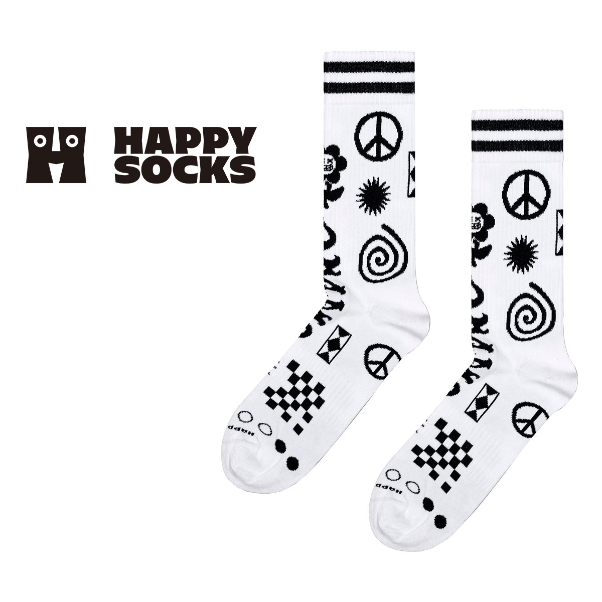 Happy Socks ハッピーソックス Random Rave ( ランダム レイブ ) クルー丈 ソックス 靴下 ユニセックス メンズ ＆ レディース スポーツ プレゼント 無料ラッピング ギフト 10240064