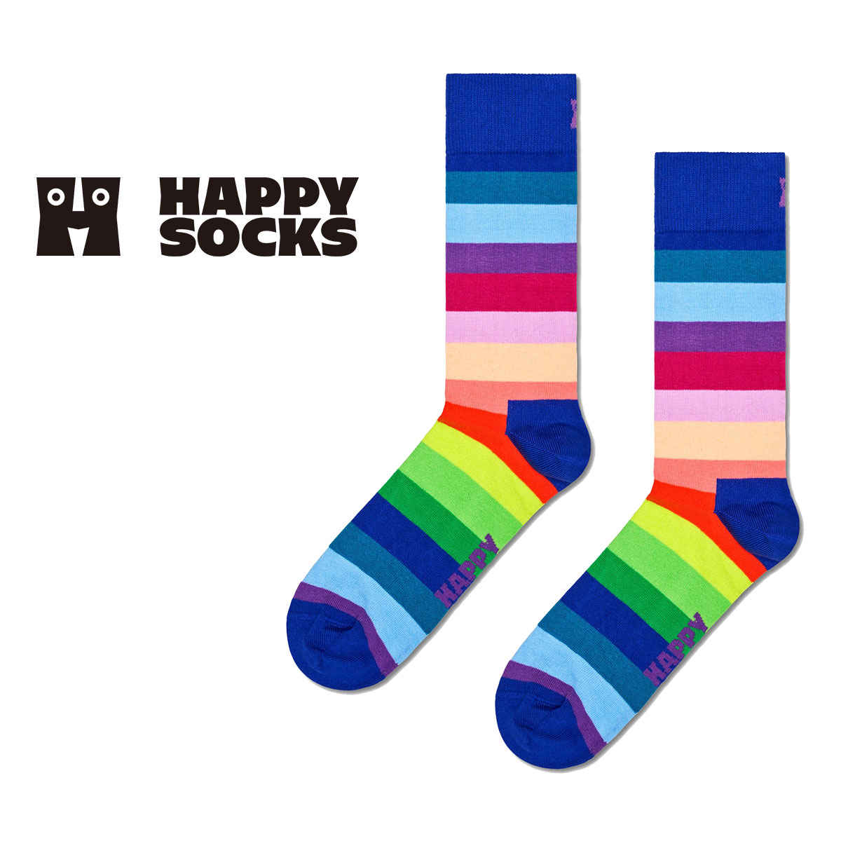 ハッピーソックス 靴下 レディース Happy Socks ハッピーソックス Stripe ( ストライプ ) クルー丈 ソックス 靴下 ユニセックス メンズ ＆ レディス プレゼント 無料ラッピング ギフト 10240082