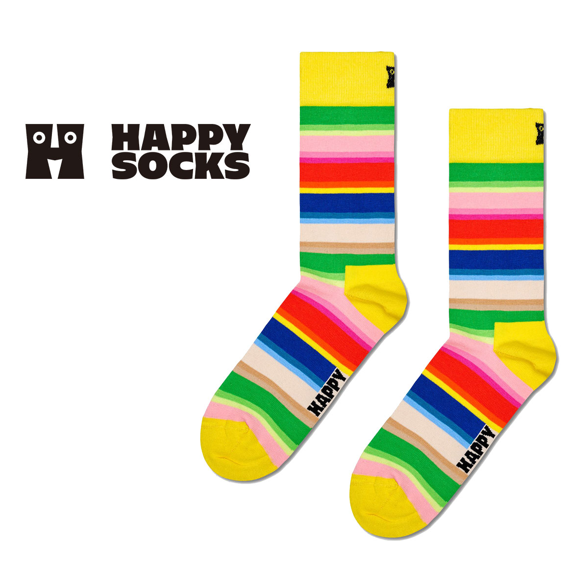 ハッピーソックス 靴下 レディース Happy Socks ハッピーソックス Gradient Stripe ( グラデーション ストライプ ) クルー丈 ソックス 靴下 ユニセックス メンズ ＆ レディス プレゼント 無料ラッピング ギフト 10240093