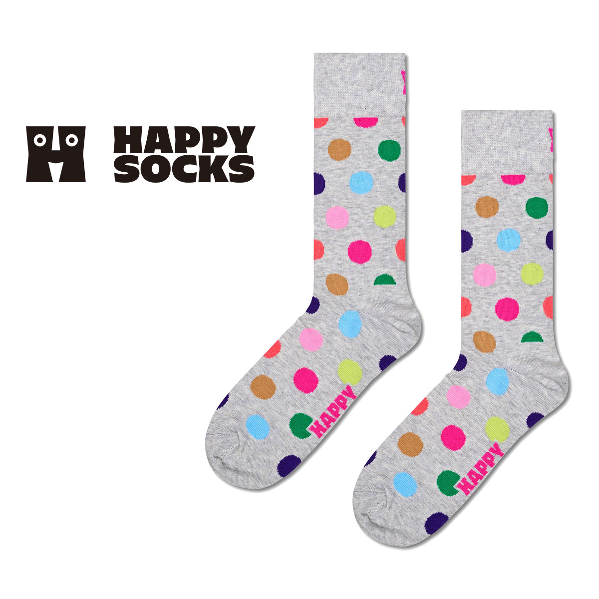 ハッピーソックス 靴下 レディース セール！20％OFF Happy Socks ハッピーソックス Big Dot ( ビッグ ドット ) クルー丈 ソックス 靴下 ユニセックス メンズ ＆ レディス プレゼント 無料ラッピング ギフト 10240100