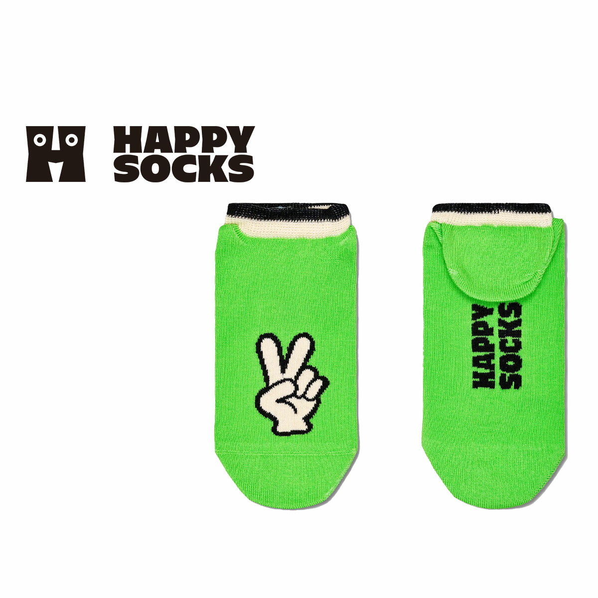 Happy Socks ハッピーソックス Peace Sign No Show ( ピースサイン ノー ショウ ) スニーカー丈 ソックス 靴下 ユニ…