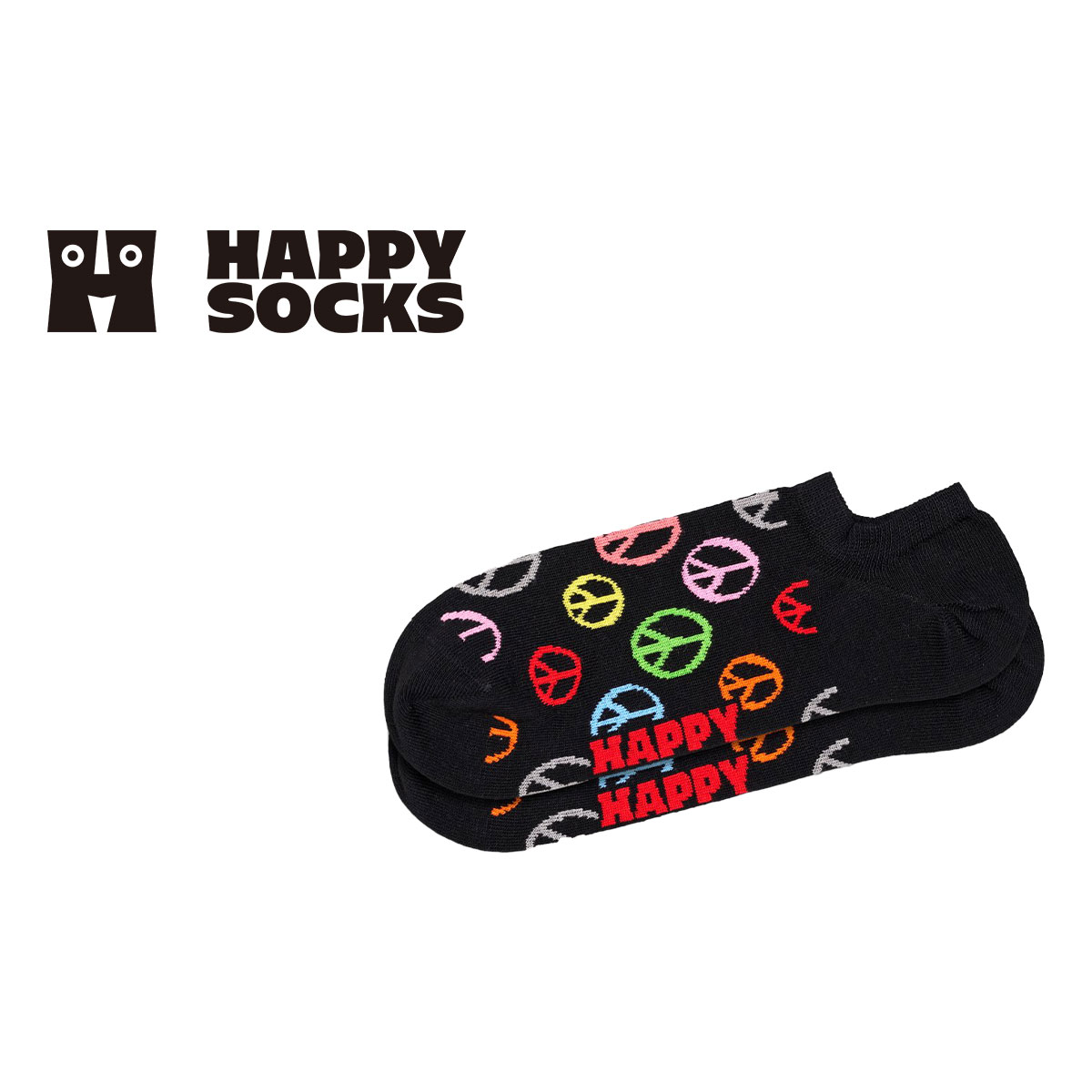 ハッピーソックス 靴下 レディース Happy Socks ハッピーソックス Peace Show ( ピース ノー ショウ ) スニーカー丈 ソックス 靴下 ユニセックス メンズ ＆ レディース プレゼント 無料ラッピング ギフト 10240115