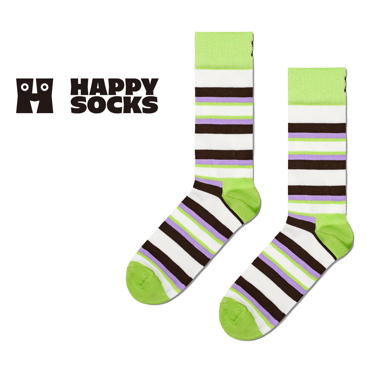 ハッピーソックス 靴下 レディース Happy Socks ハッピーソックス Love ( ラブ ) ストライプ クルー丈 ソックス 靴下 ユニセックス メンズ ＆ レディース プレゼント 無料ラッピング ギフト 10246025