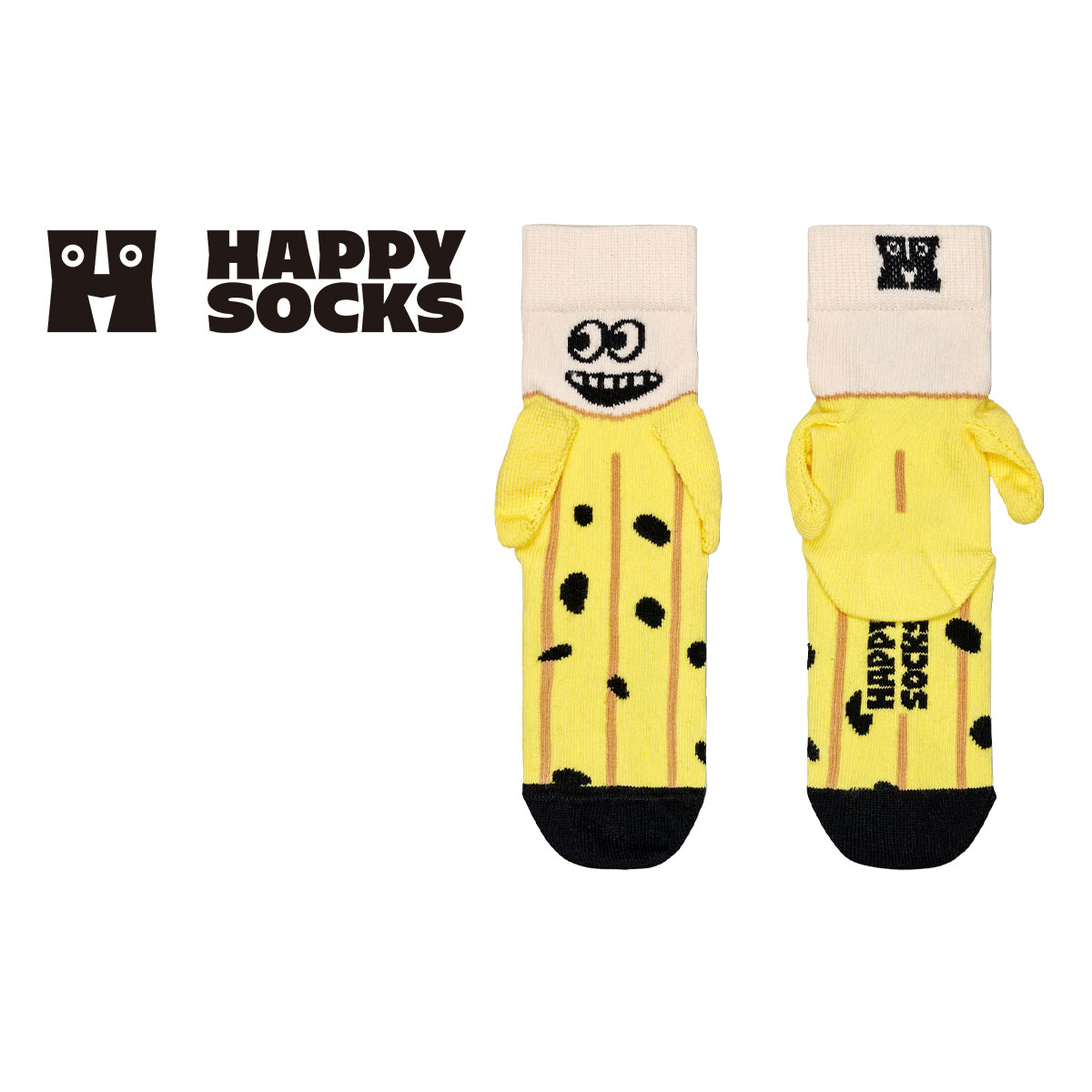 Happy Socks ハッピーソックス Kids Banana ( バナナ ) 子供 クルー丈 綿混 ソックス 靴下 KIDS ジュニア キッズ 122…